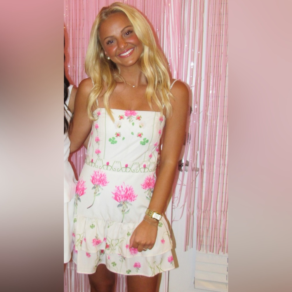 Floral White Mini Dress